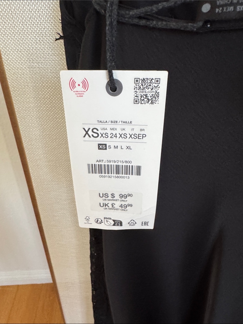 Zara Black Slip Dress with Lace Trim - Picture 5 of 5